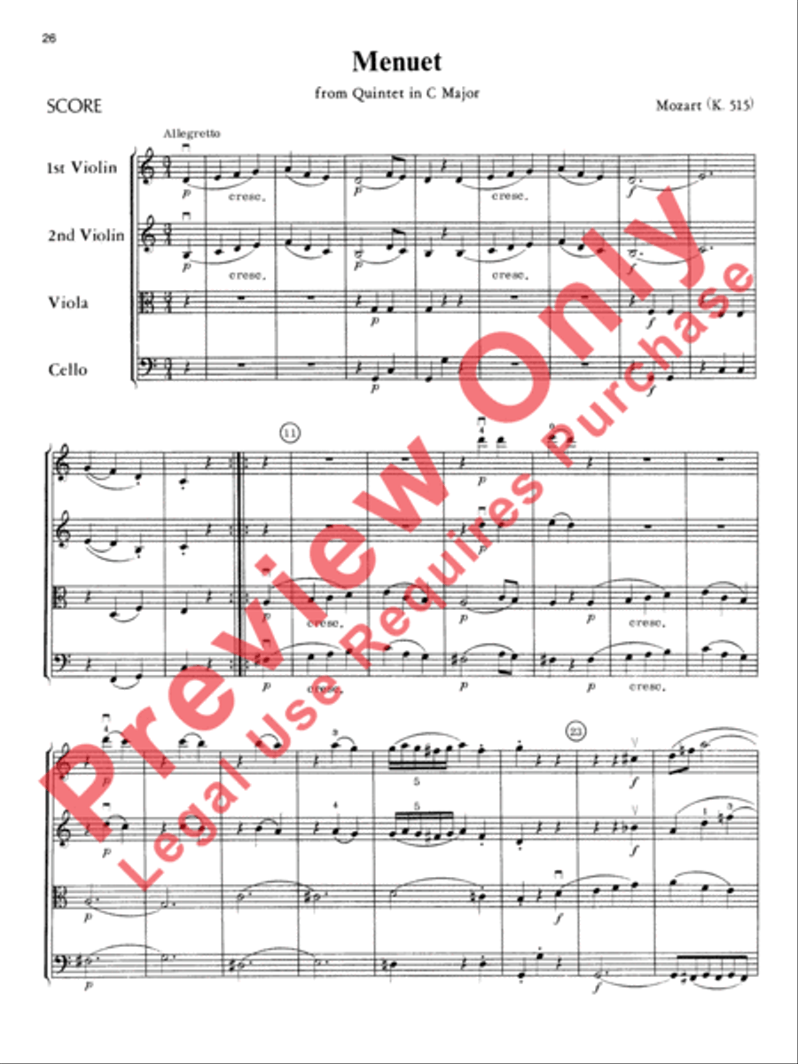 Mozart String Quartets String Quartet scores gallery preview page 27