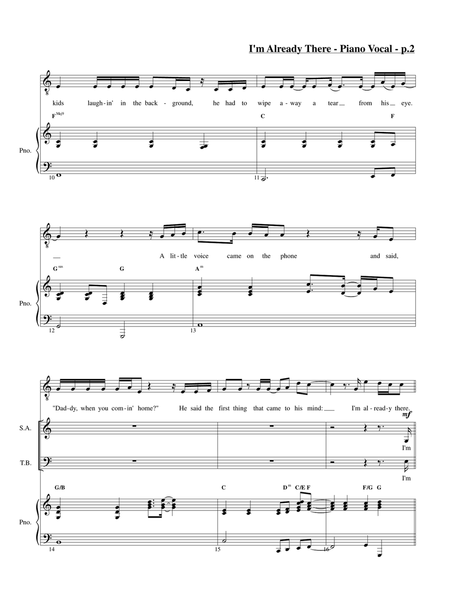 I'm Already There 4-Part scores gallery preview page 2