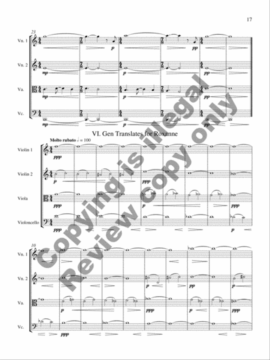 String Quartet No. 5 (Bel Canto) String Quartet scores gallery preview page 30