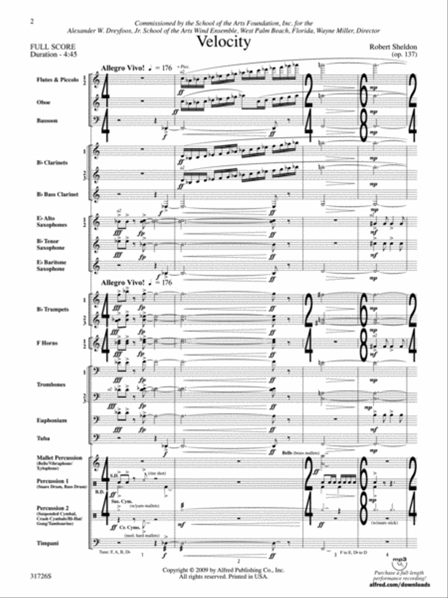Velocity (score only) Concert Band scores gallery preview page 2