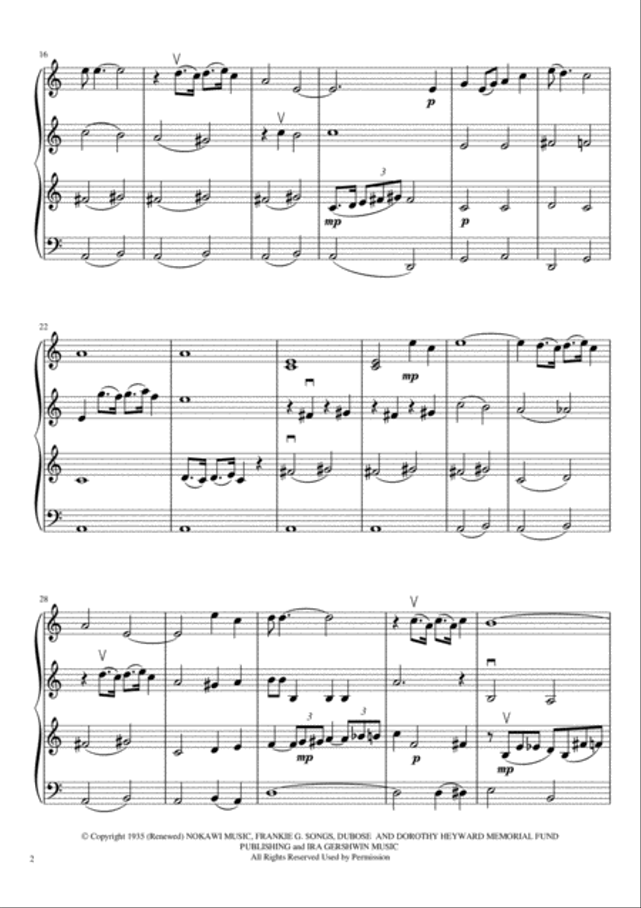 Summertime Summertime String Quartet scores gallery preview page 3