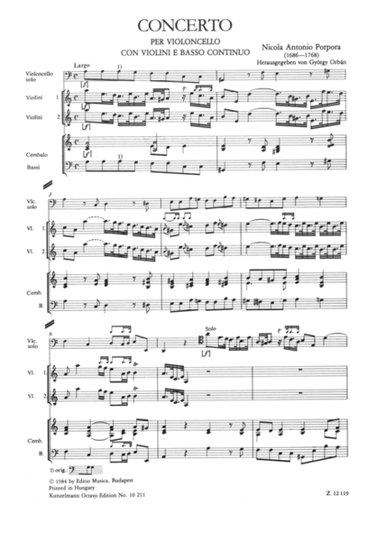 Concerto for cello in A minor