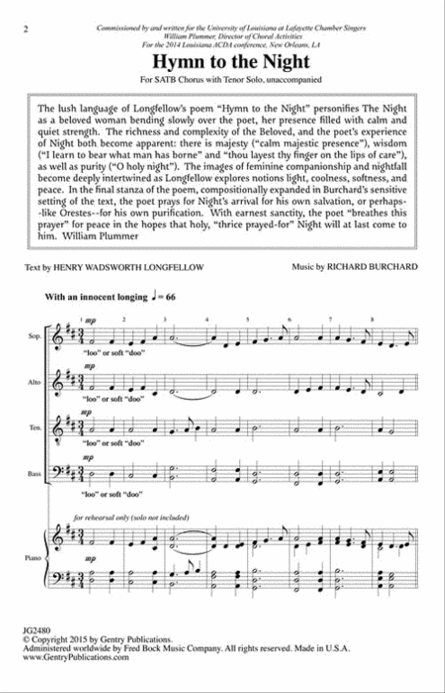 Hymn to the Night Divisi scores gallery preview page 2