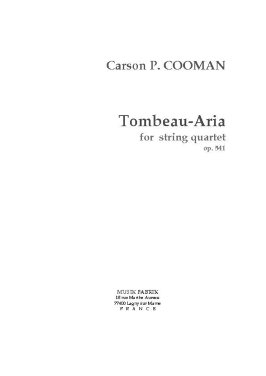 Tombeau-Aria String Quartet scores gallery preview page 1
