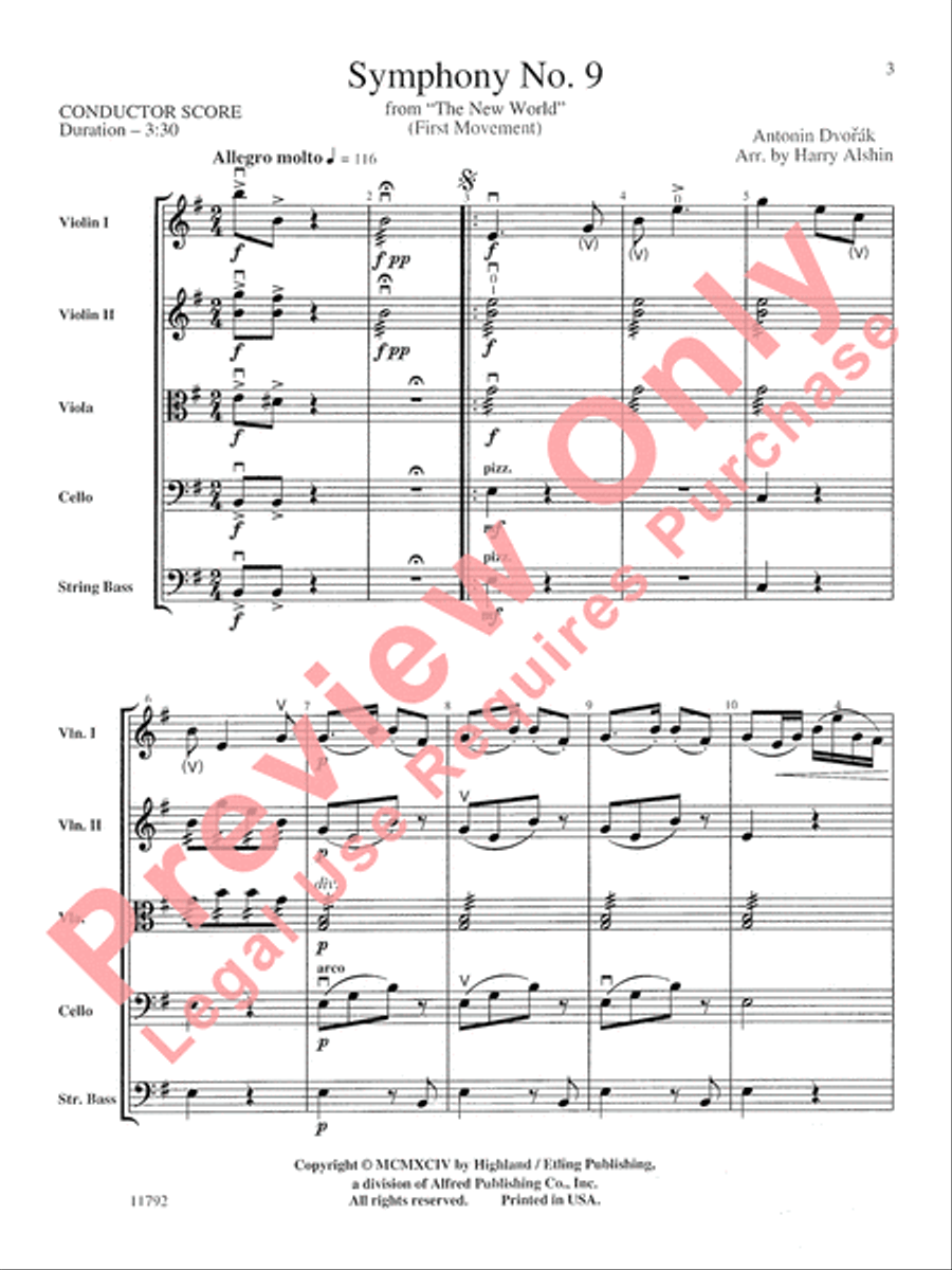Symphony No. 9 String Orchestra scores gallery preview page 4