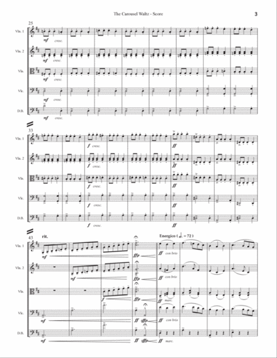 The Carousel Waltz String Quintet scores gallery preview page 3