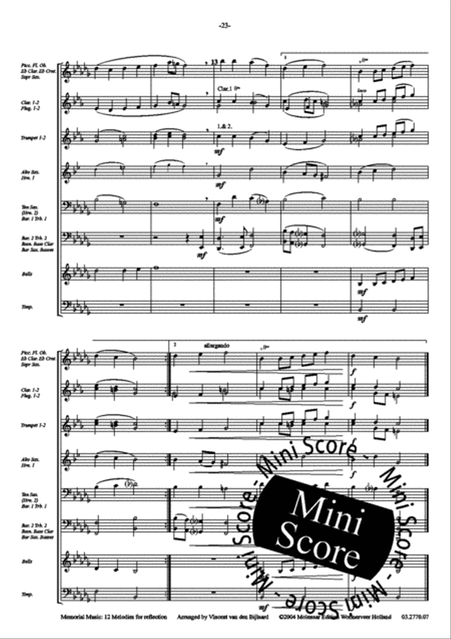 Memorial Music Memorial Music Fanfare Band scores gallery preview page 25