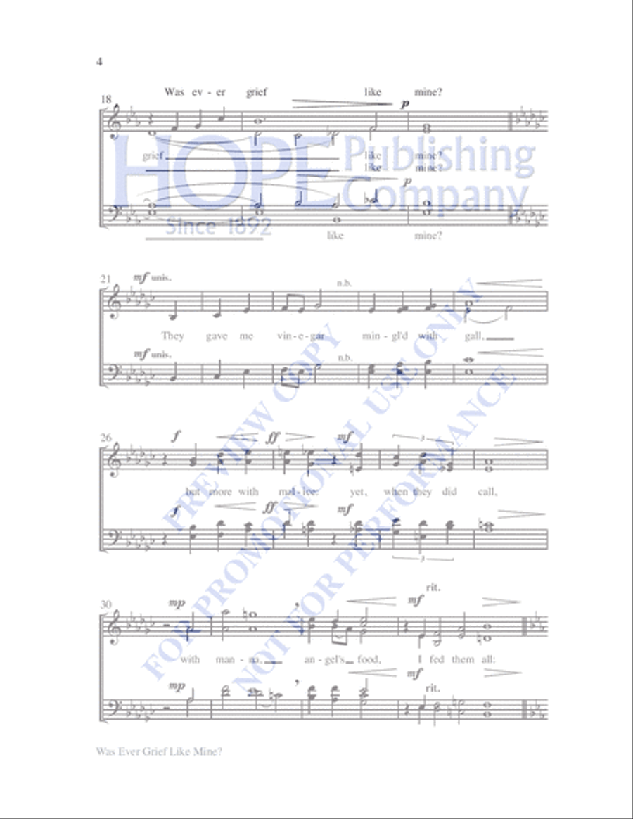 Was Ever Grief Like Mine? 4-Part scores gallery preview page 3
