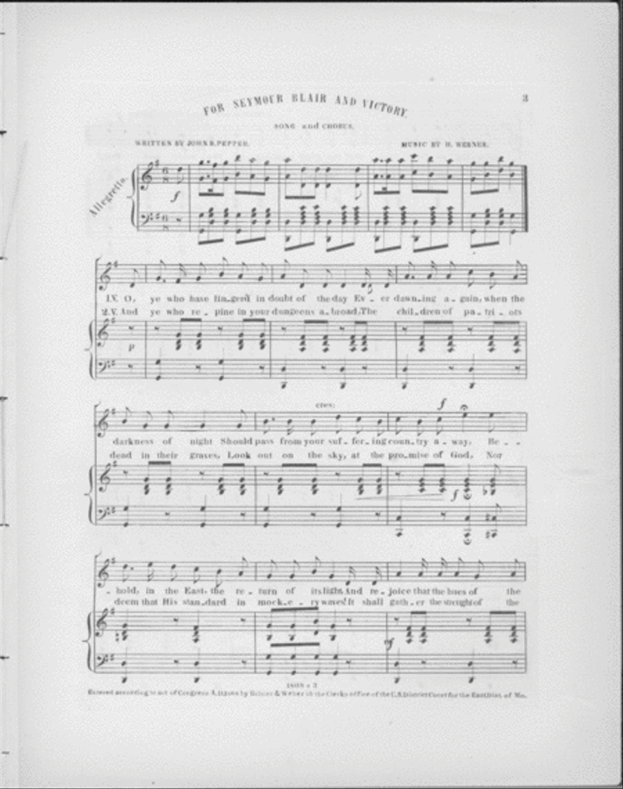 Seymour, Blair and Victory!. Song and Chorus Choir scores gallery preview page 2