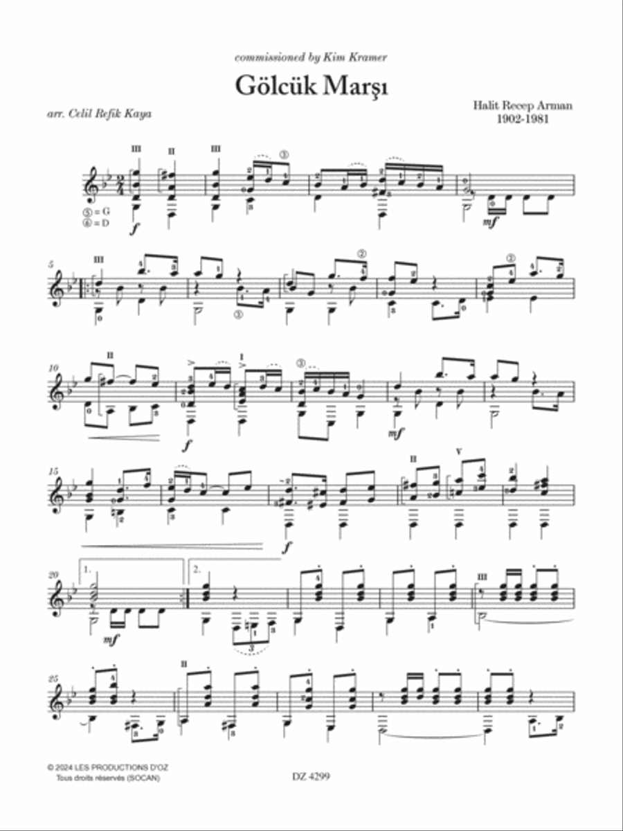 Gölcük Marşı Gölcük Marşı Classical Guitar scores gallery preview page 3