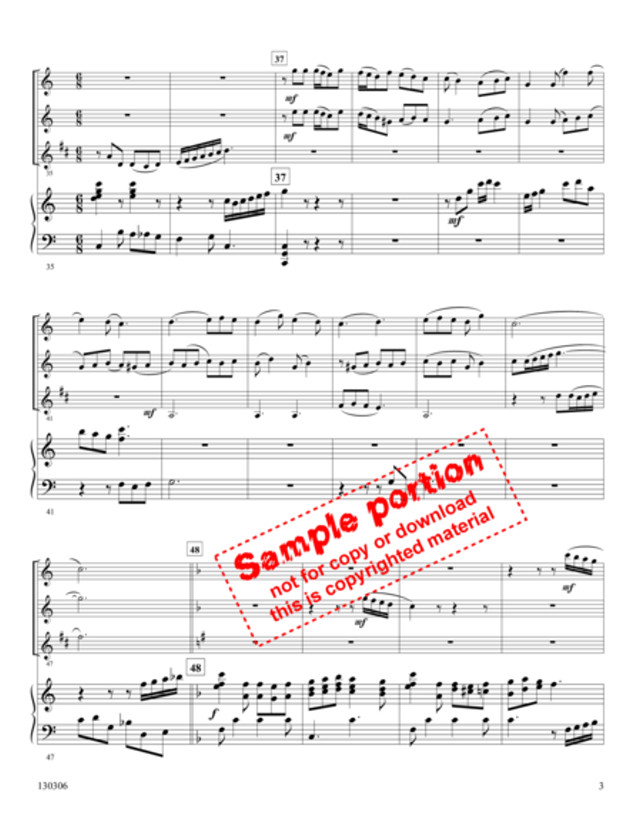 Bring A Torch, Jeanette, Isabella Woodwind Trio scores gallery preview page 3