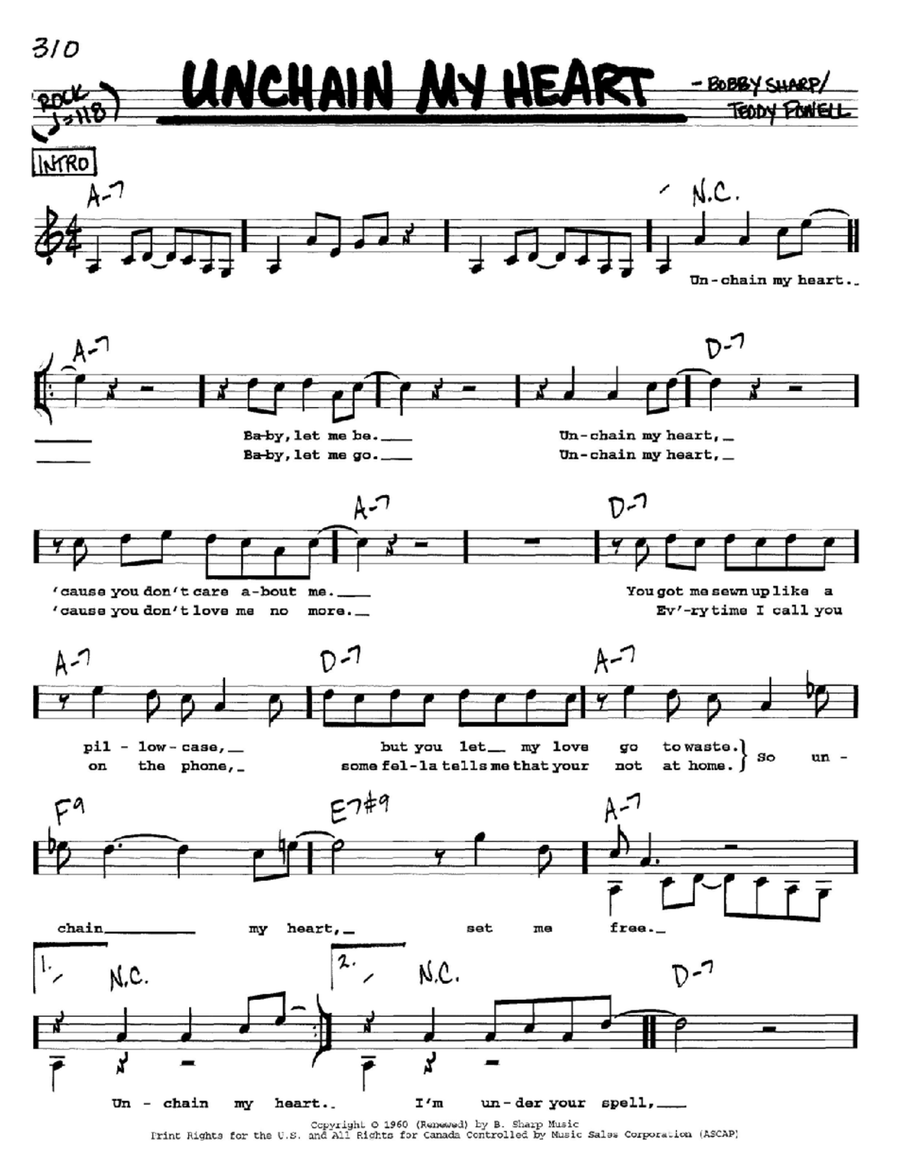 Unchain My Heart Voice scores gallery preview page 1