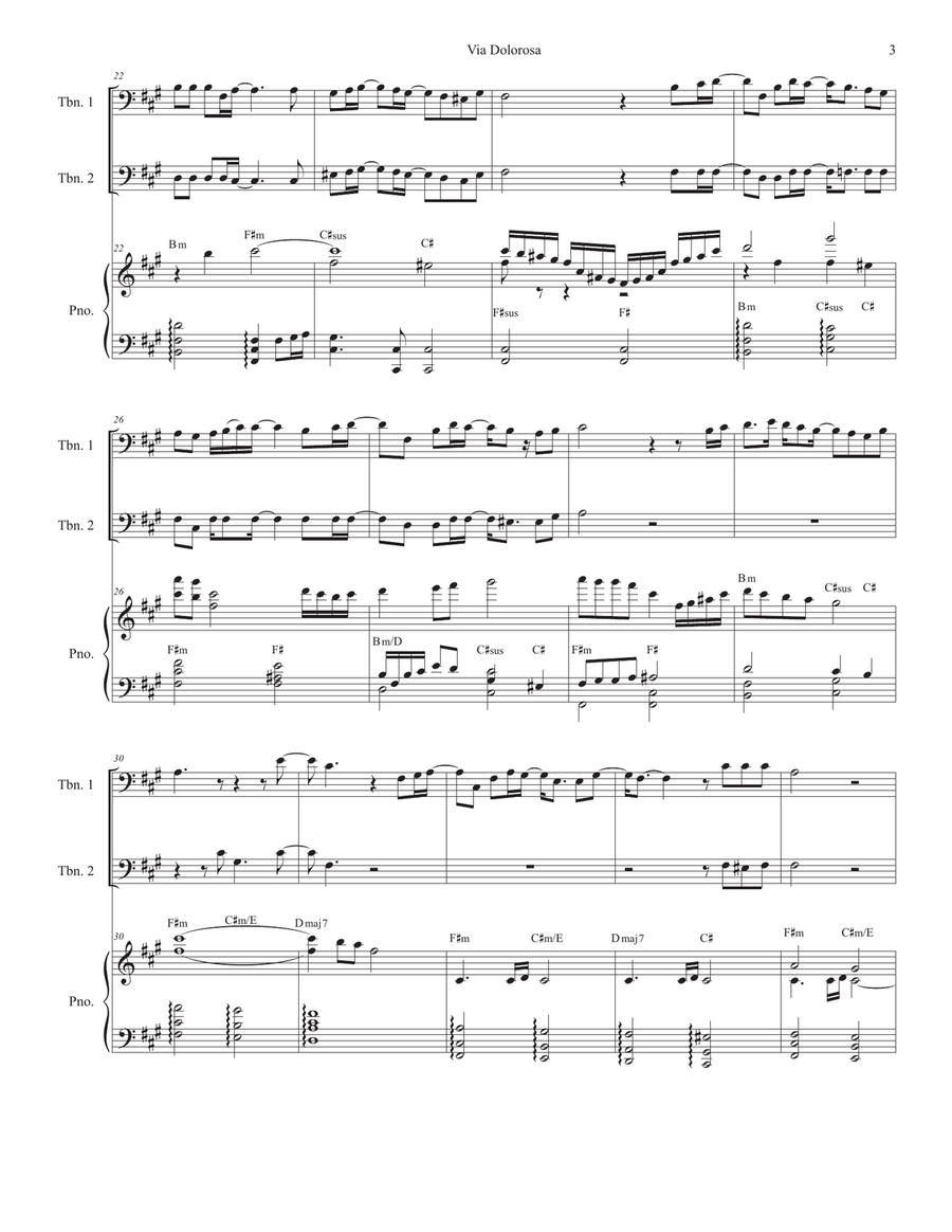 Via Dolorosa Via Dolorosa Trombone Duet scores gallery preview page 3