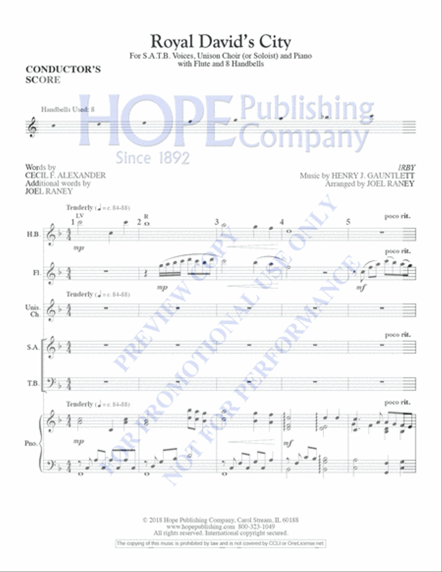 Royal David's City Unison Choir scores gallery preview page 2