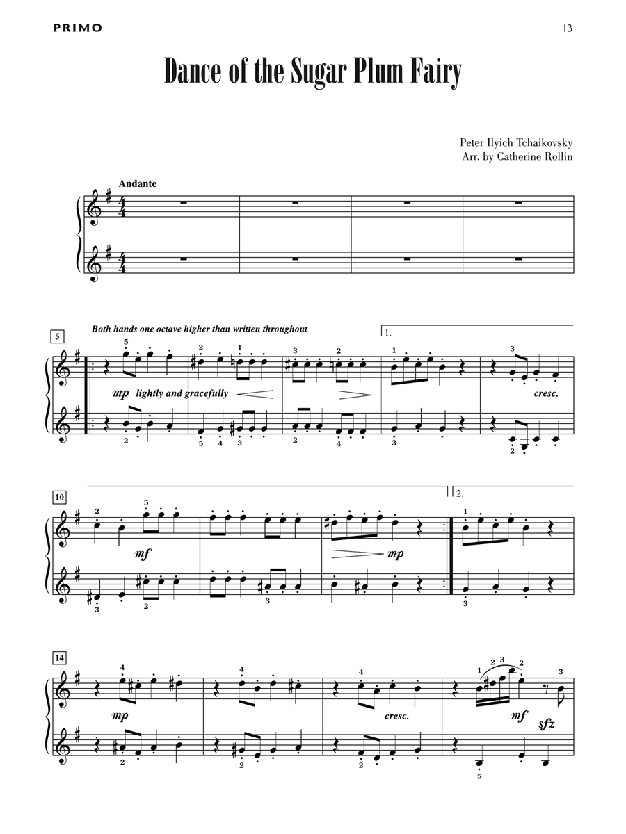 Dance of the Sugar Plum Fairy - Piano Duet (1 Piano, 4 Hands) 1 Piano, 4-Hands scores gallery preview page 2