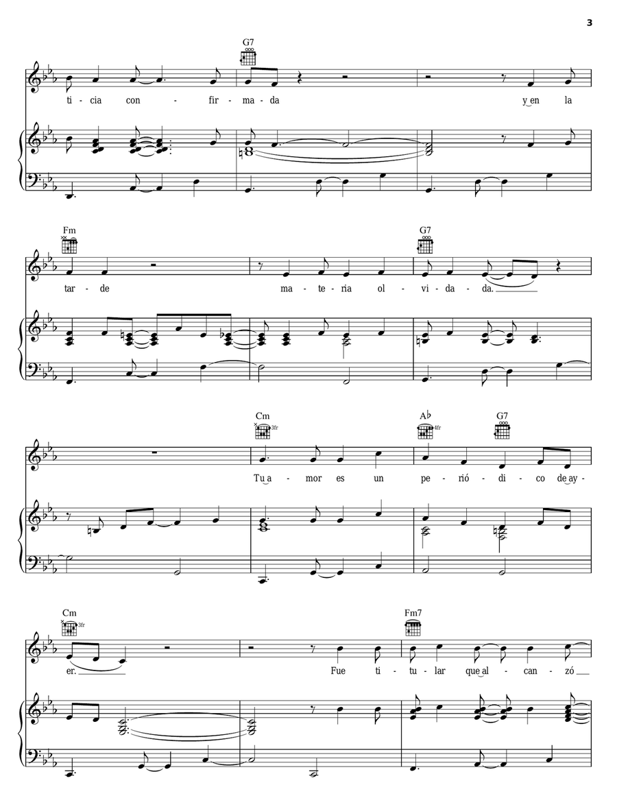Periodico De Ayer Piano, Vocal, Guitar scores gallery preview page 3