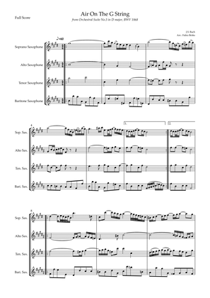 Air On The G String (J.S. Bach) for Saxophone Quartet