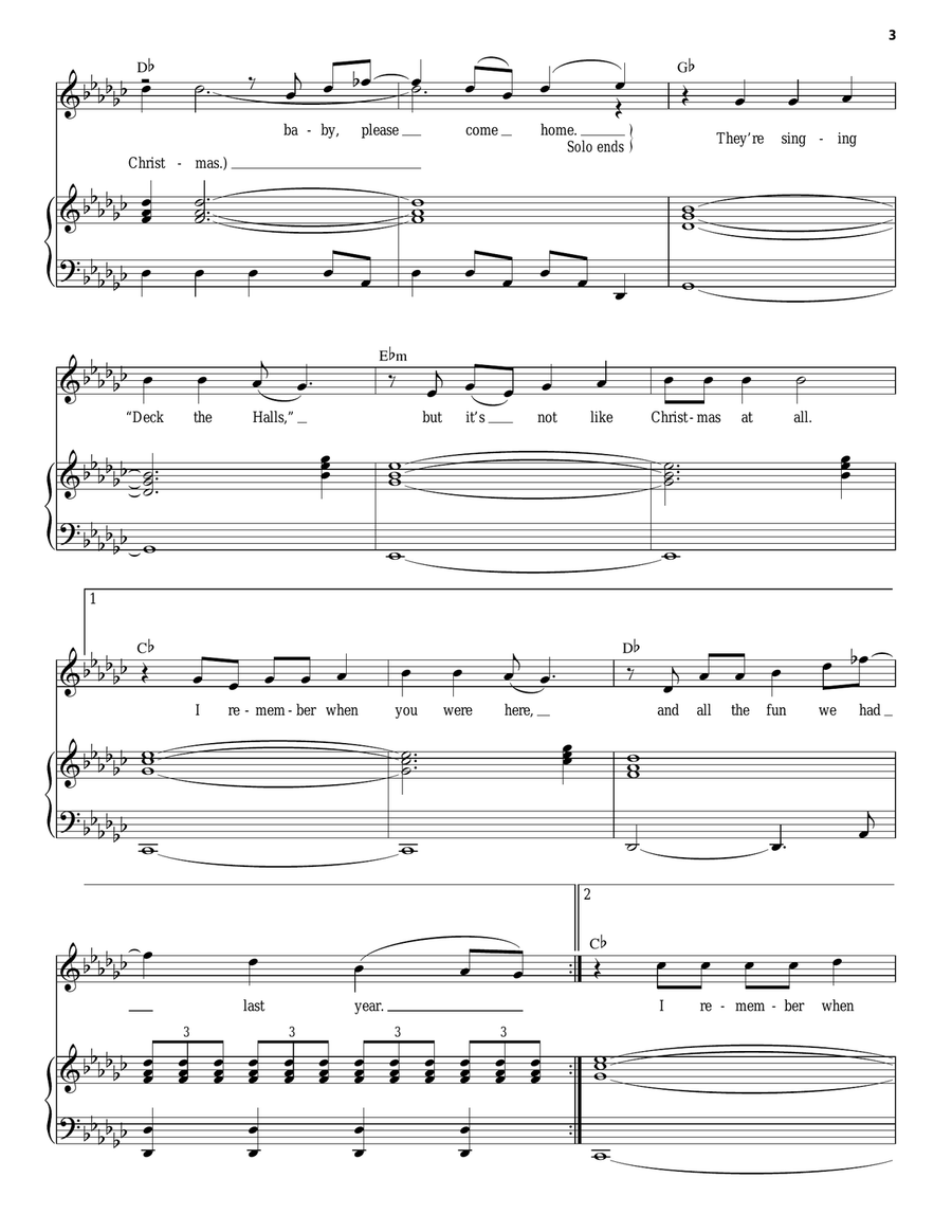 Christmas (Baby Please Come Home) Piano, Vocal scores gallery preview page 3