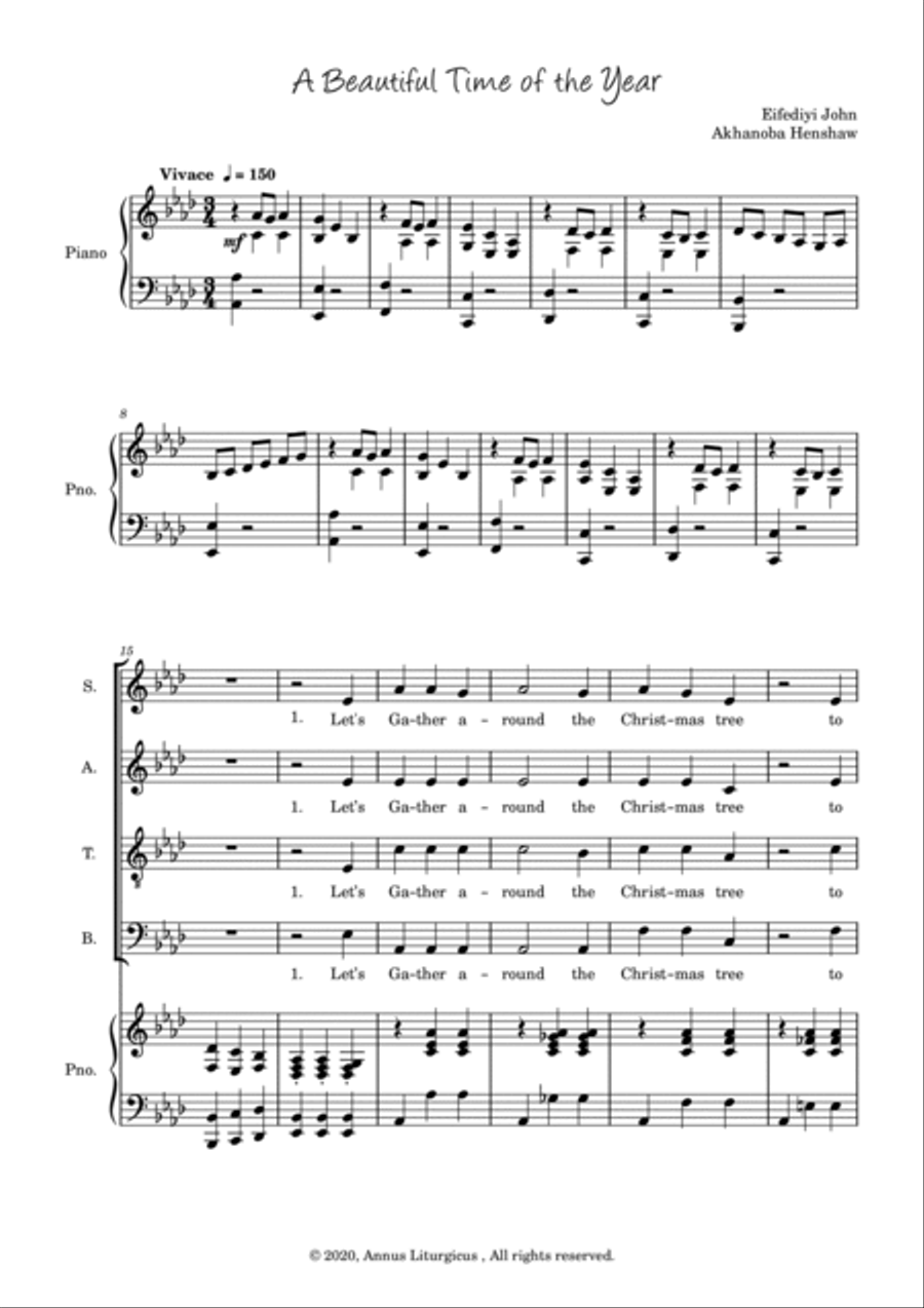 A Beautiful time of the year 4-Part scores gallery preview page 3