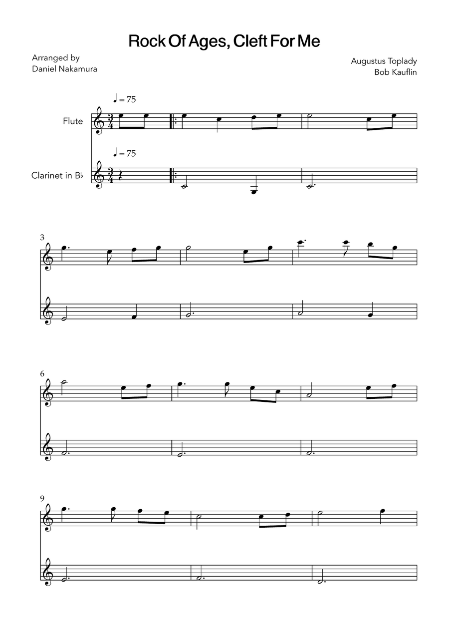 Rock Of Ages, Cleft For Me Woodwind Duet scores gallery preview page 1