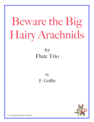 Book cover for Beware the Big Hairy Arachnids for Flute Trio