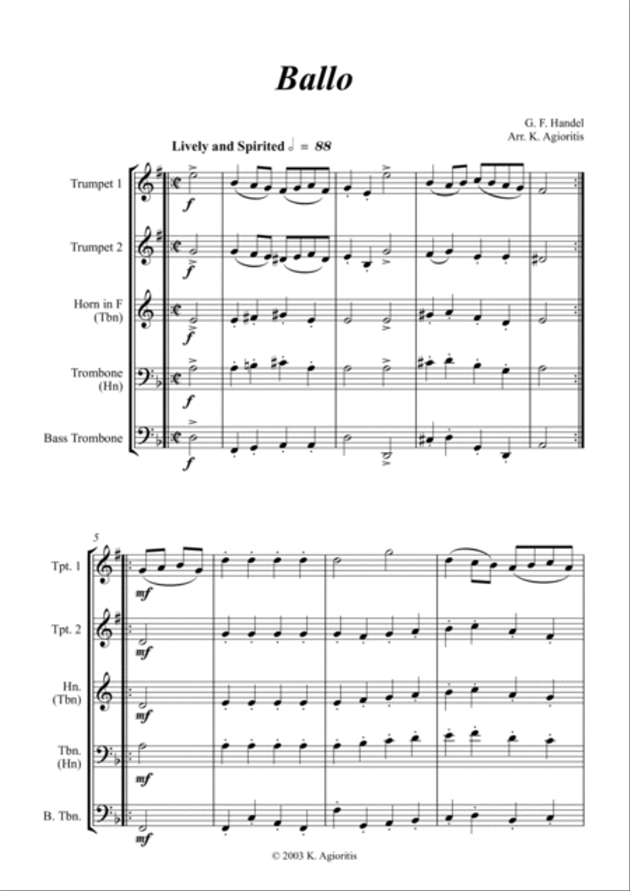 Ballo - for Brass Quartet Brass Quartet scores gallery preview page 5