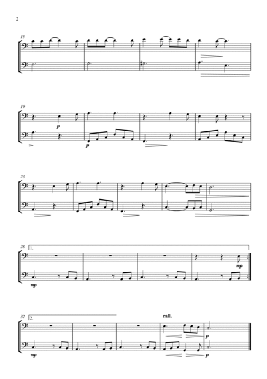 Hallelujah Trombone Duet scores gallery preview page 3