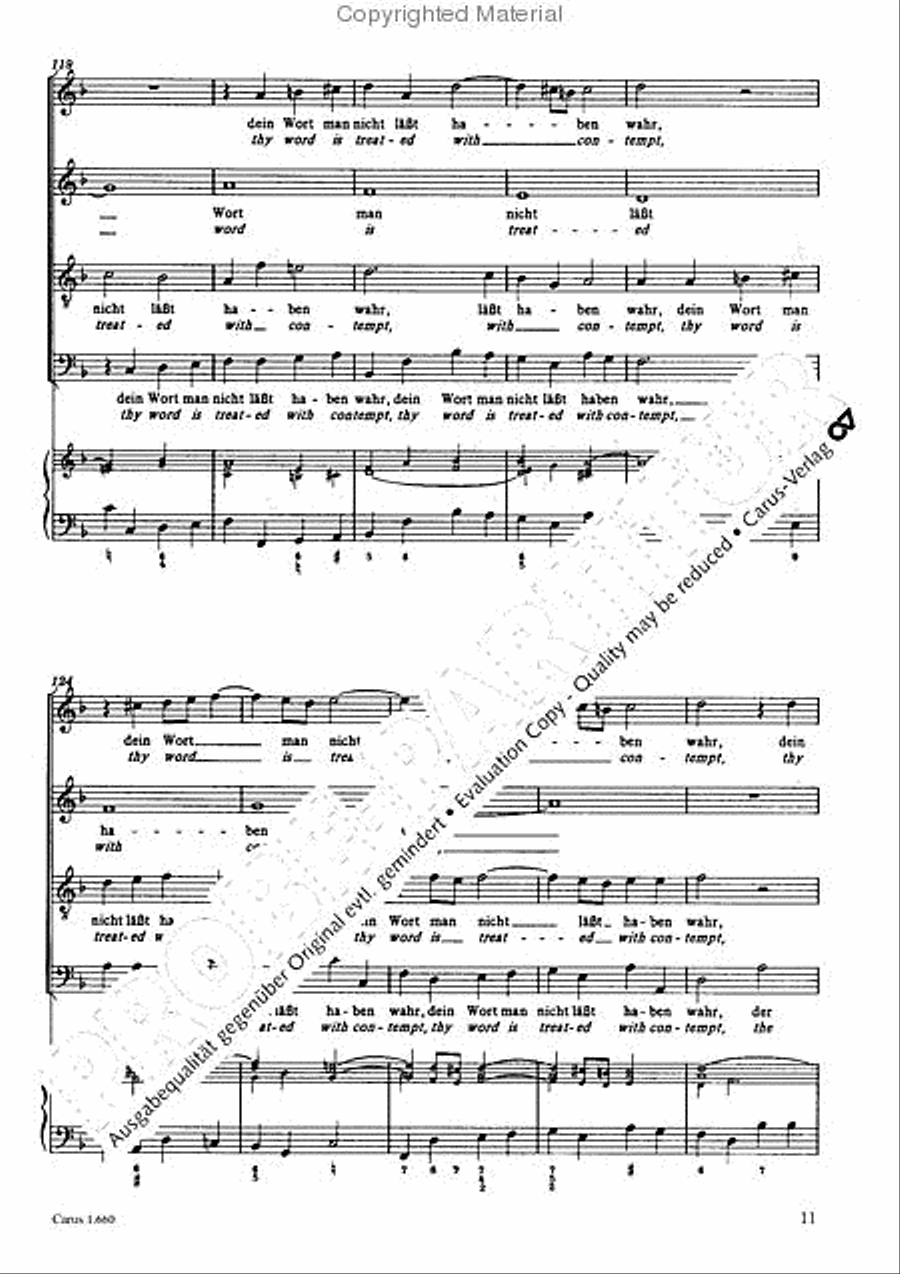 Bach: Ach Gott, vom Himmel; Das wollst du Score scores gallery preview page 12