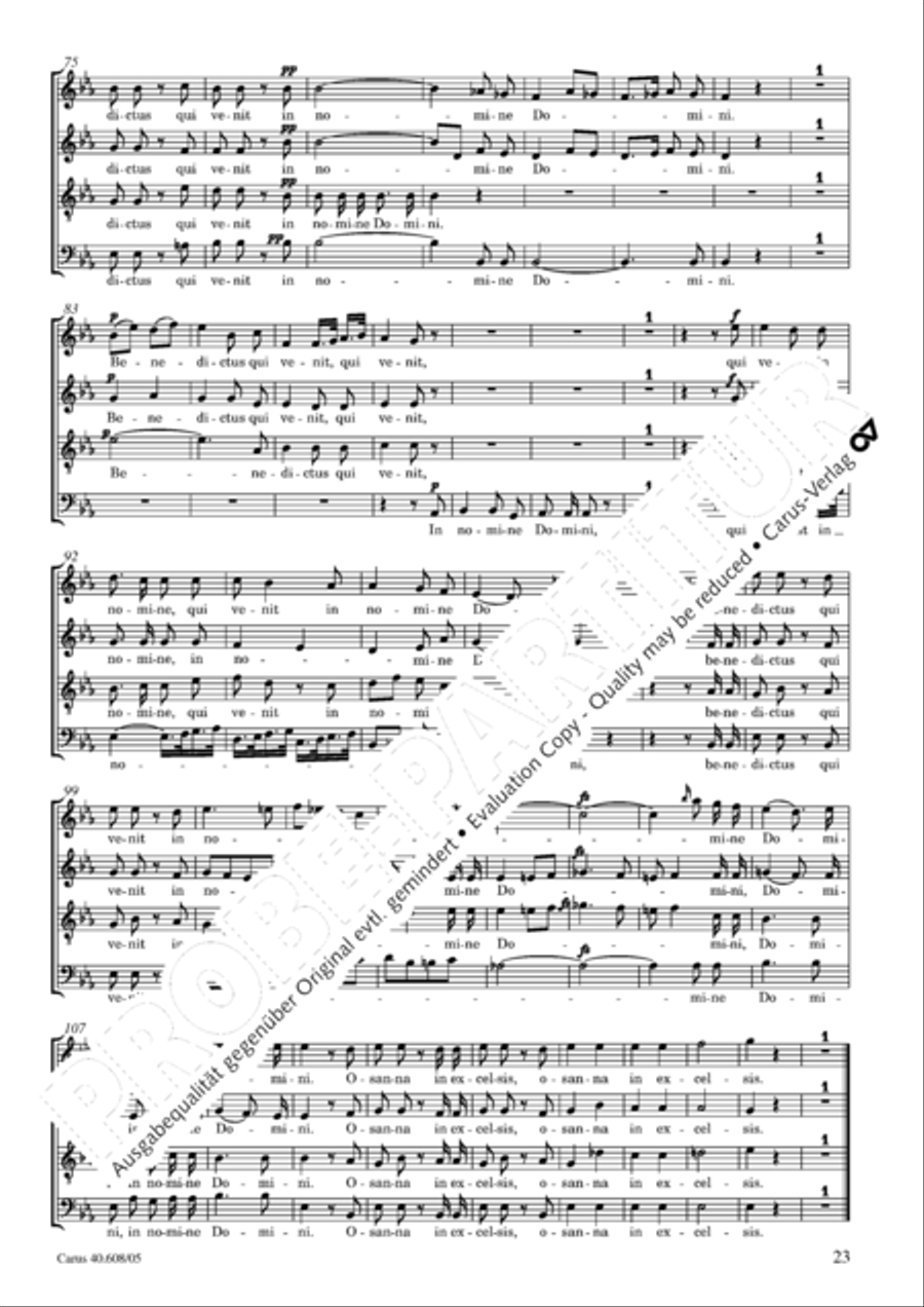 Missa Sancti Bernardi von Offida in B 4-Part scores gallery preview page 24