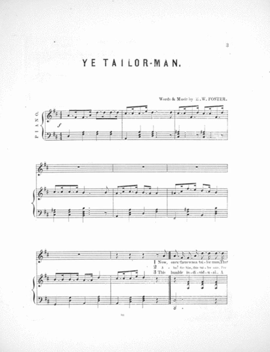 Ye Tailorman. Song and Chorus