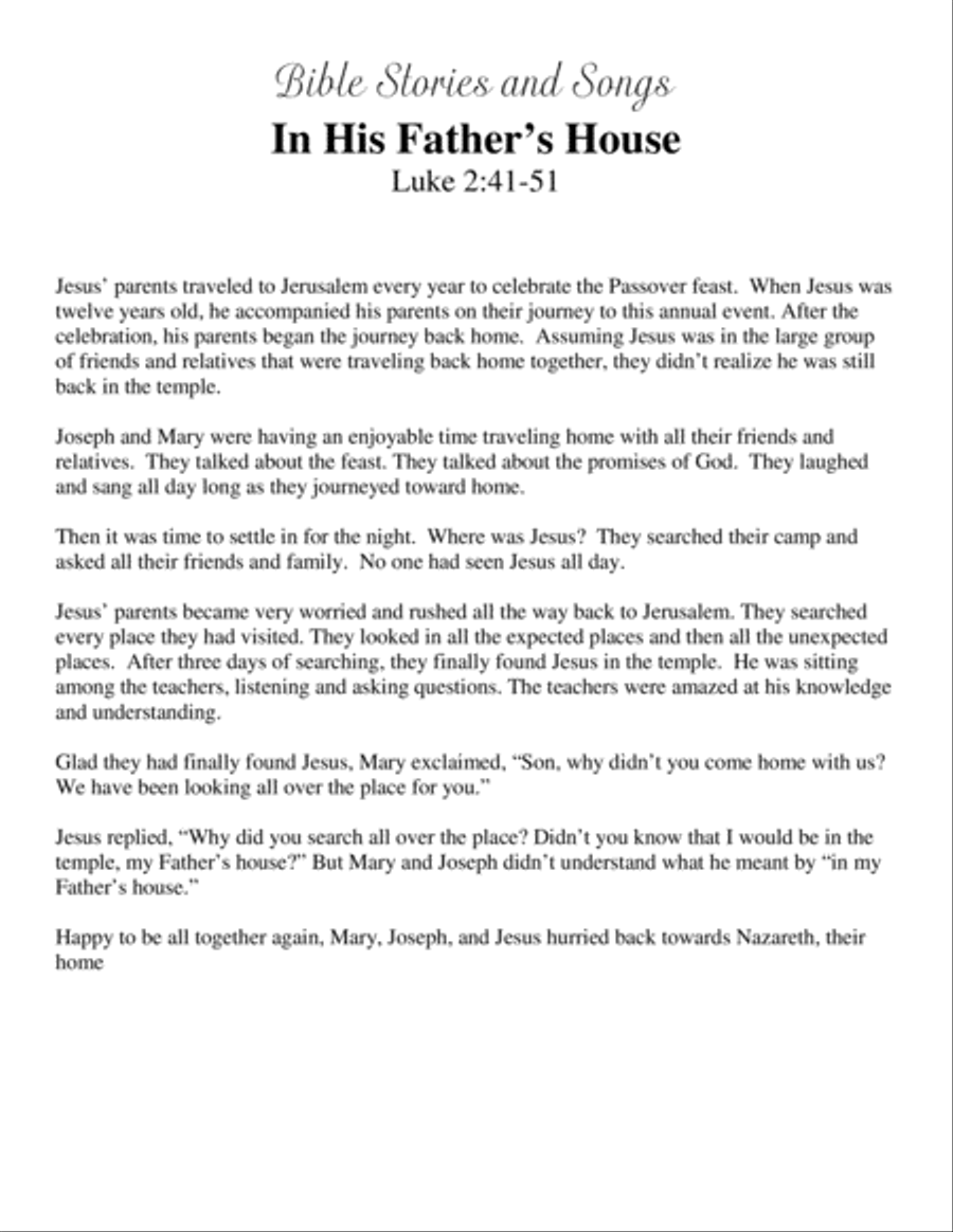 In His Father's House (Bible Stories and Songs) image number null