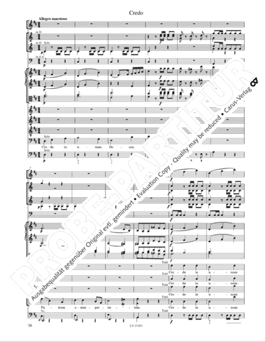 Creation Mass in A-major after Joseph Haydn (Schopfungsmesse in A nach Joseph Haydn) 4-Part scores gallery preview page 39