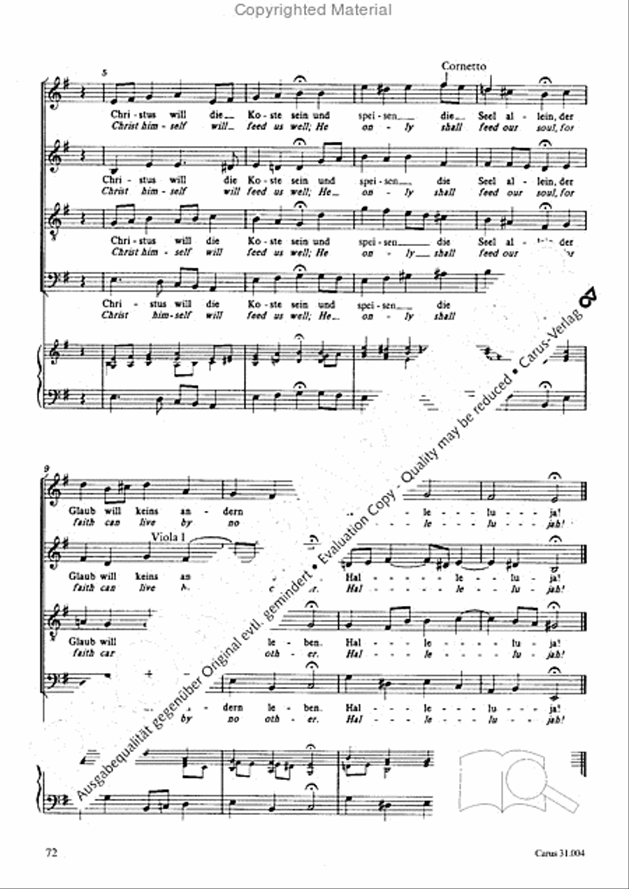 Christ lay in death's cold prison (Christ lag in Todesbanden) 4-Part scores gallery preview page 70