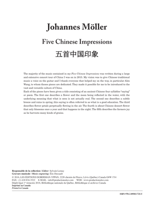 Book cover for Five Chinese Impressions