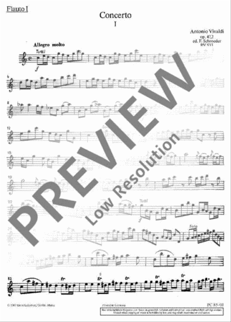 Concerto grosso C major Flute scores gallery preview page 2
