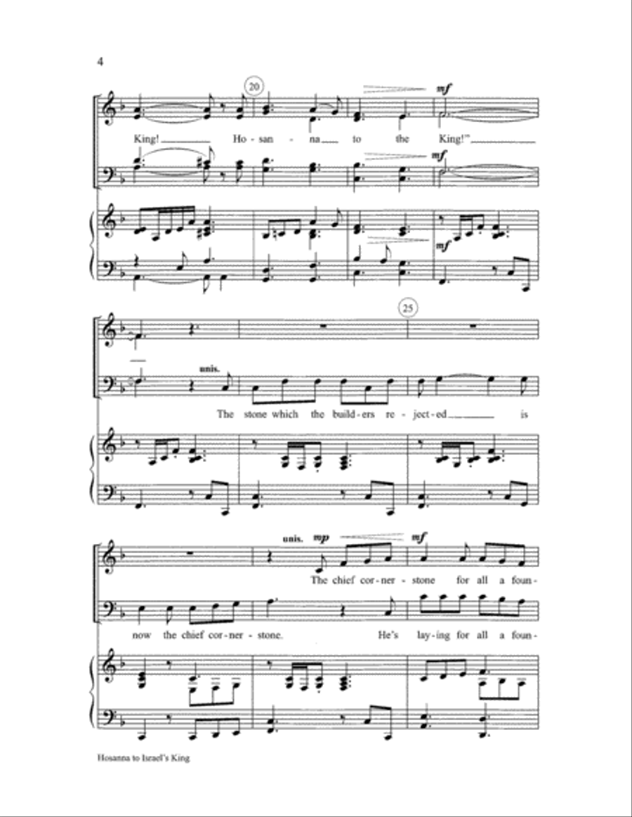 Hosanna to Israel's King 4-Part scores gallery preview page 4