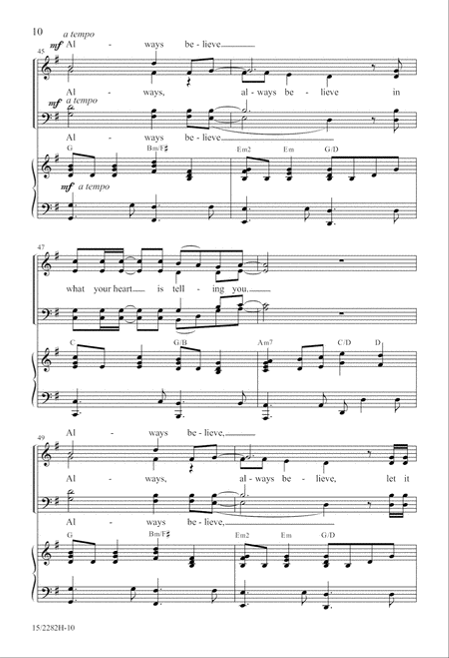 Always Believe 4-Part scores gallery preview page 10