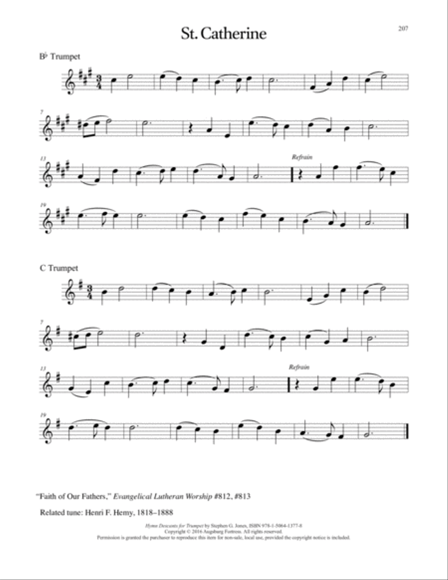 Hymn Descants for Trumpet C Trumpet scores gallery preview page 208