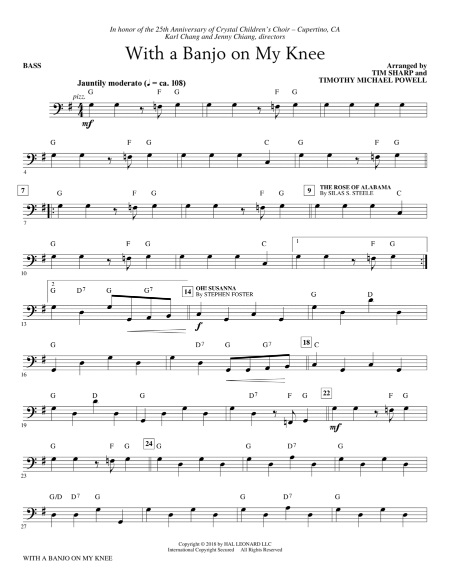 With A Banjo On My Knee - String Bass Choir scores gallery preview page 1