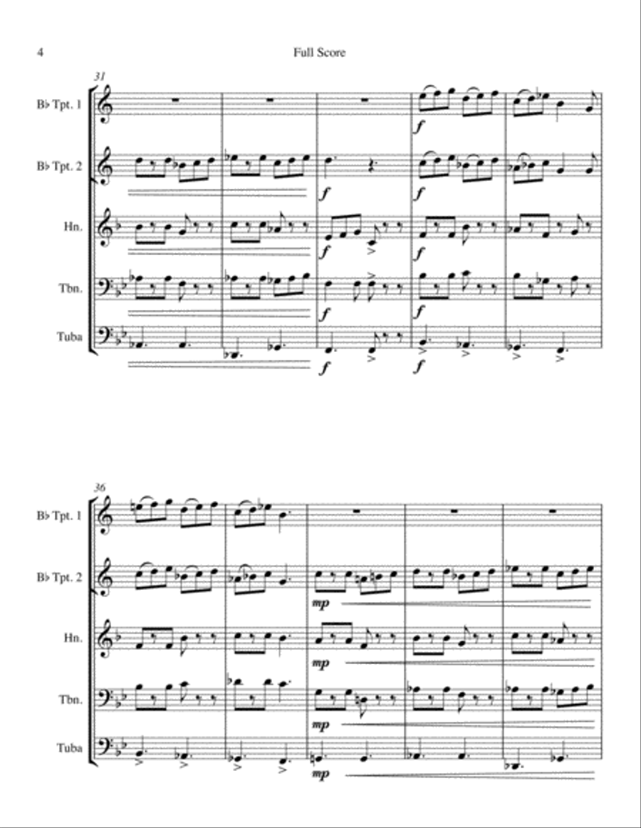 Celtic Dance for Brass Quintet Brass Quintet scores gallery preview page 4