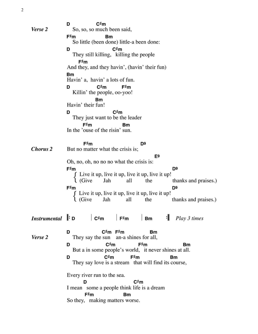 Crisis Easy Guitar scores gallery preview page 2