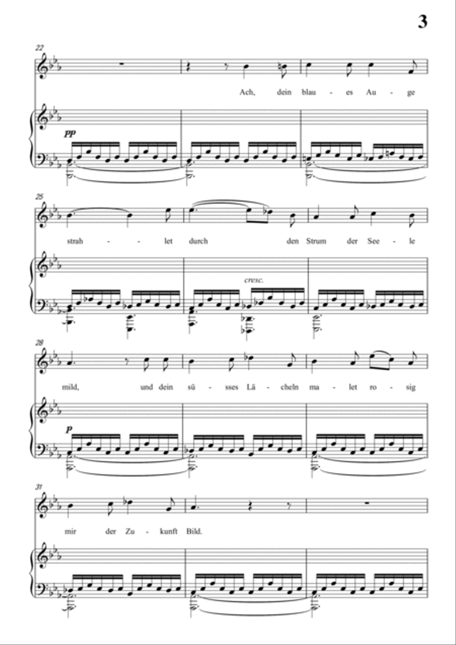 Schubert-Als ich sie errothen sah in bE for Vocal and Piano Voice scores gallery preview page 4
