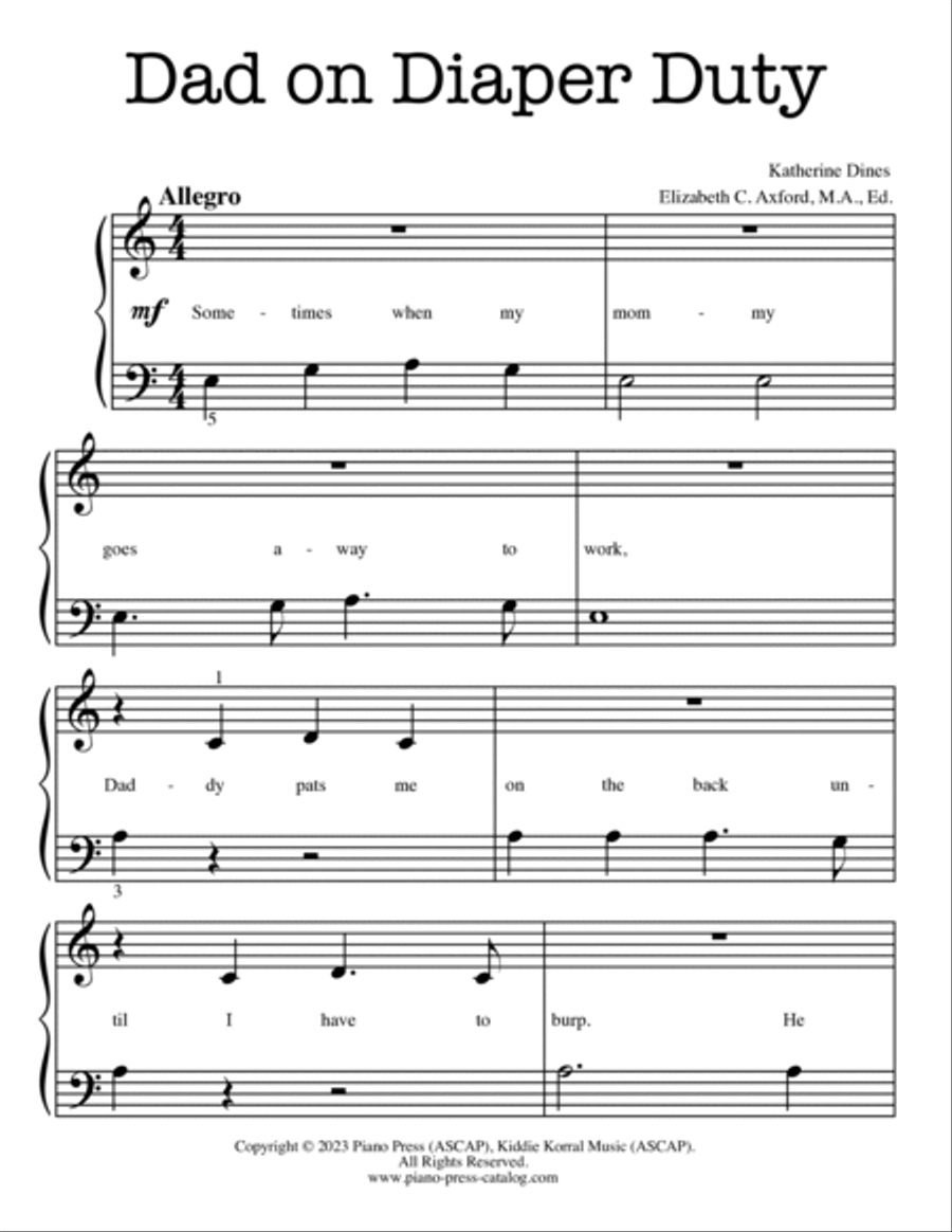 Dad on Diaper Duty Piano Method scores gallery preview page 2