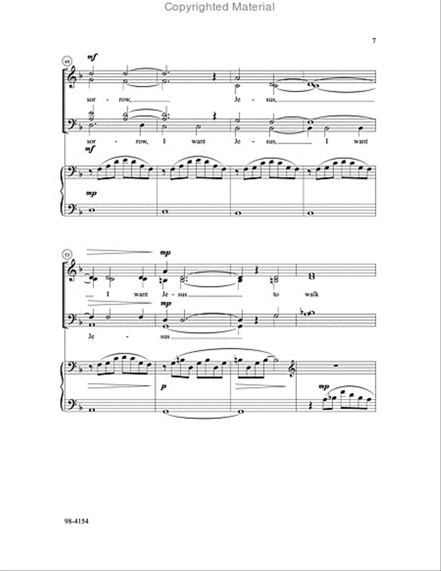 I Want Jesus to Walk with Me - SATB 4-Part scores gallery preview page 7