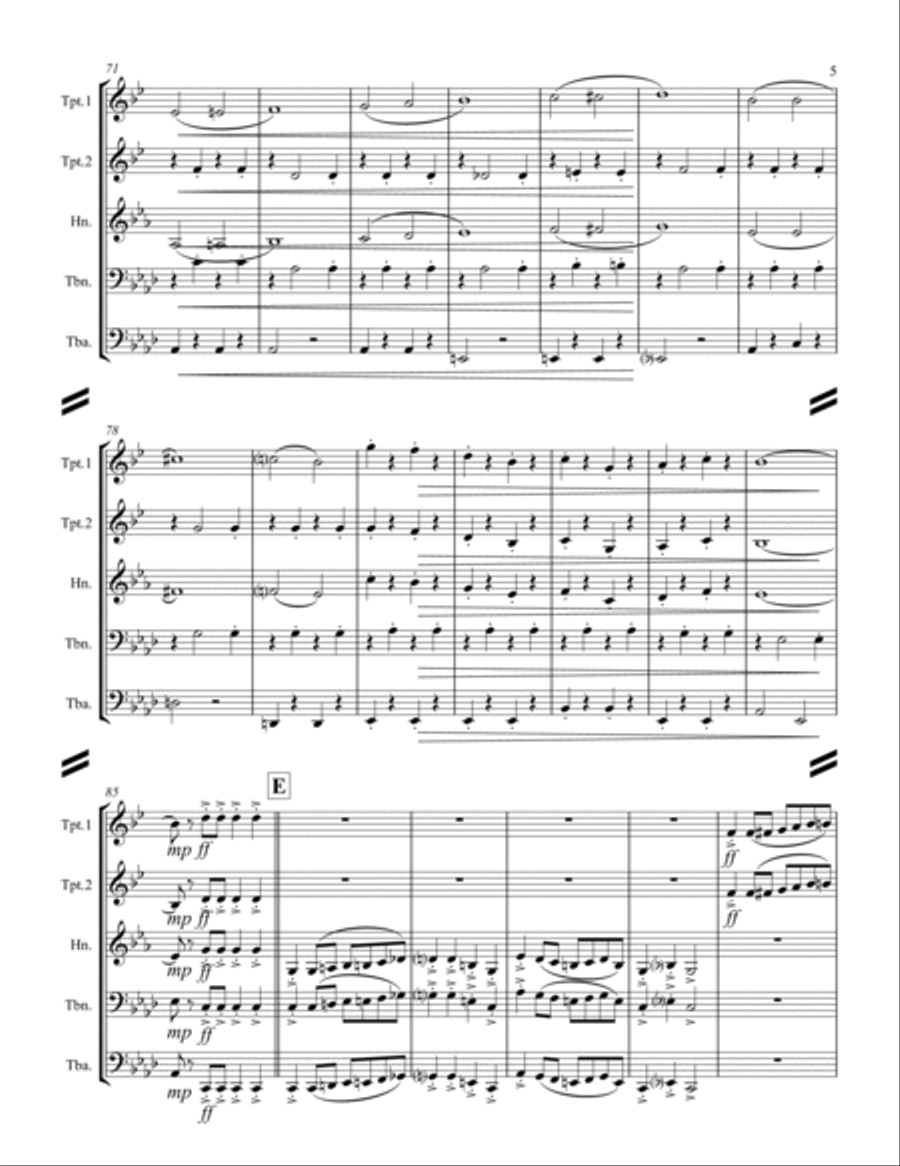 March – Entry of the Gladiators (for Brass Quintet) Brass Quintet scores gallery preview page 6