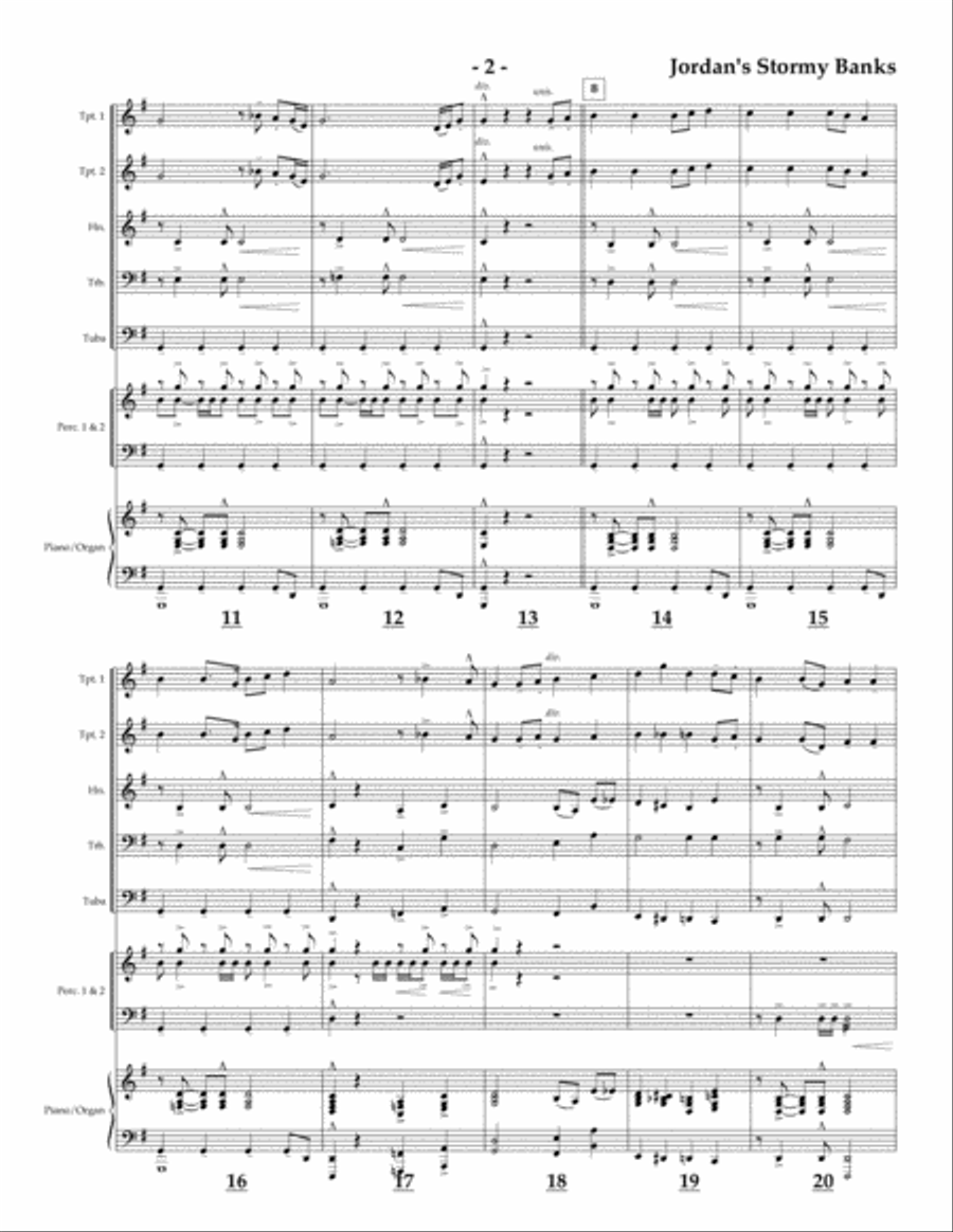 On Jordan's Stormy Banks for Brass Quintet image number null