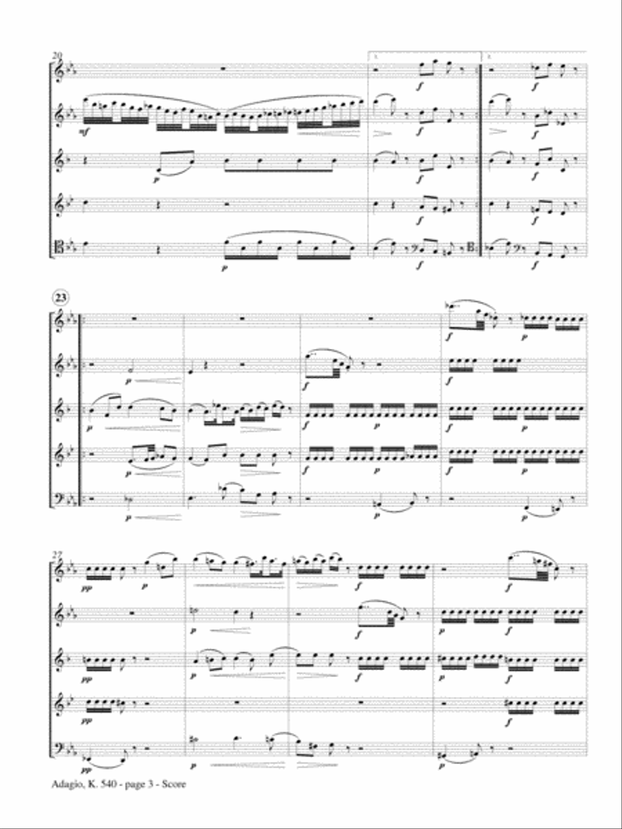 Adagio, K. 540 for Wind Quintet Woodwind Quintet scores gallery preview page 4