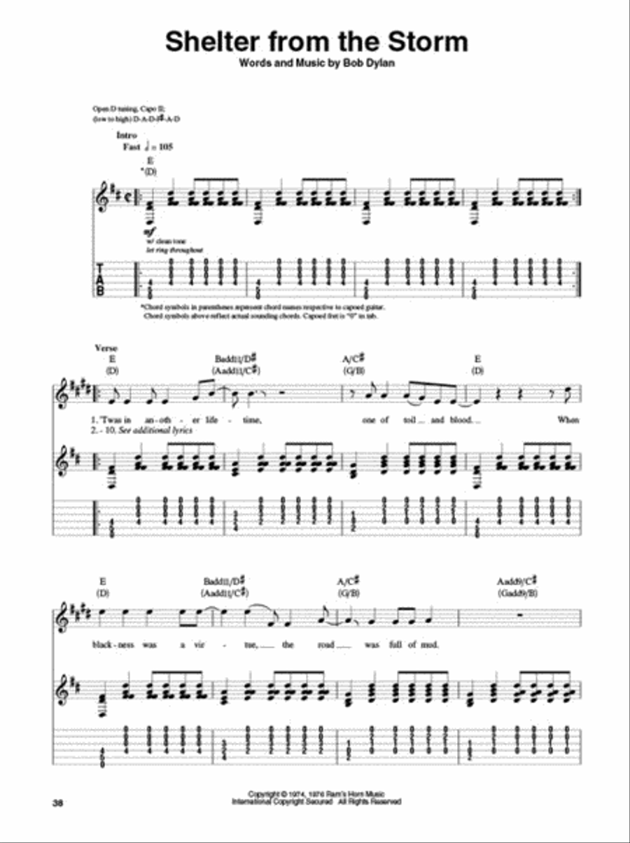 Bob Dylan Guitar Tablature scores gallery preview page 5