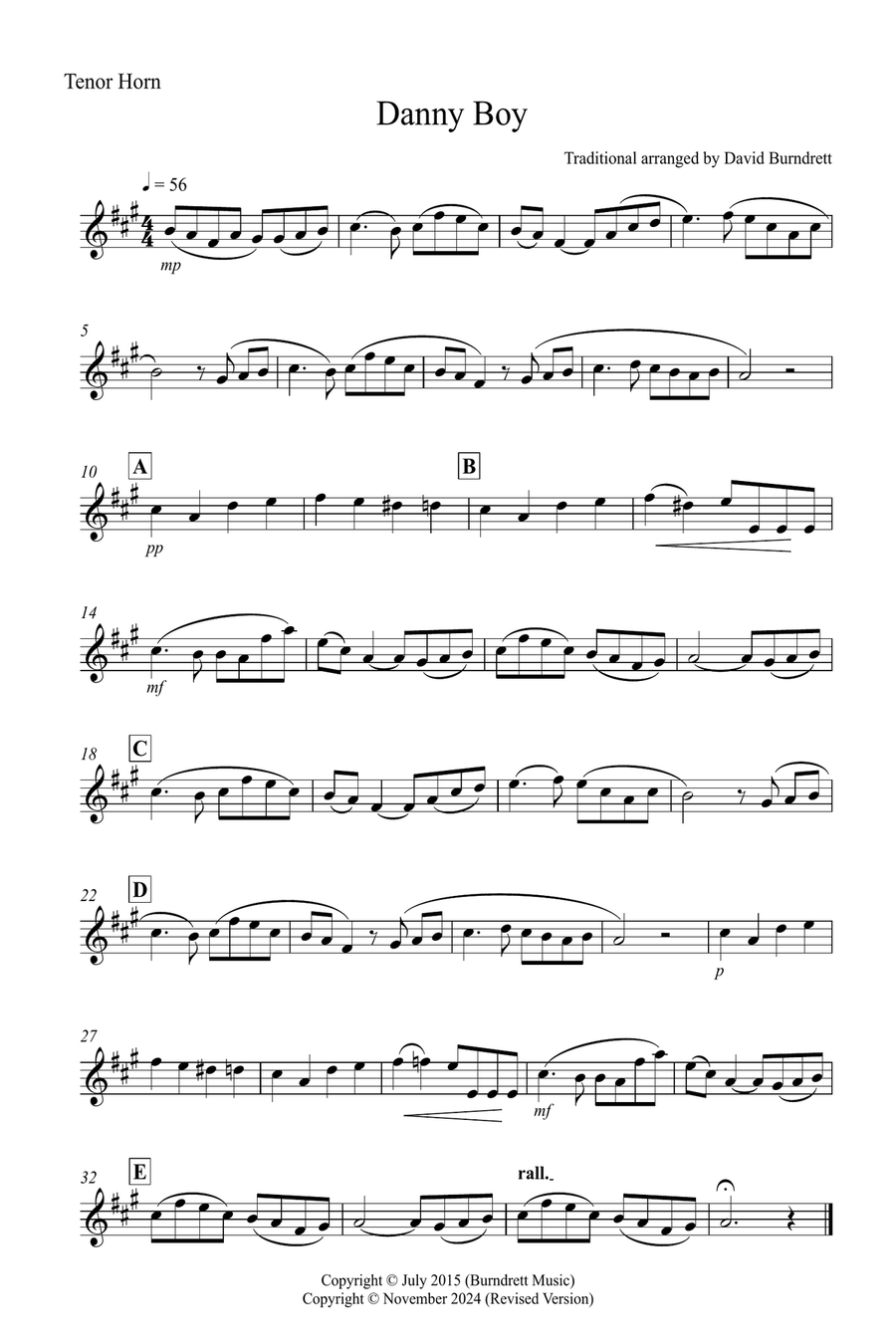 Danny Boy for Tenor Horn and Cello Duet Horn scores gallery preview page 3