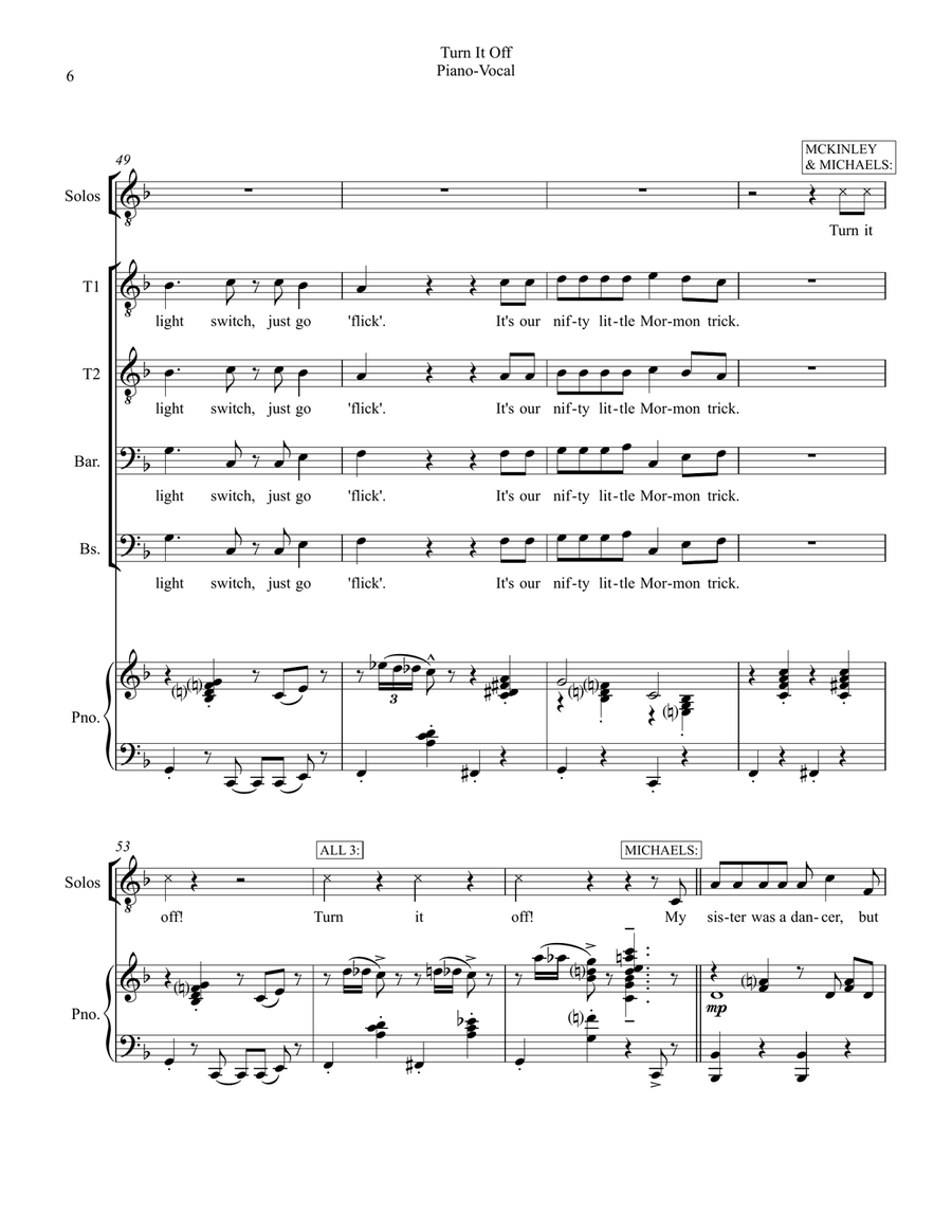 Turn It Off TTBB scores gallery preview page 6